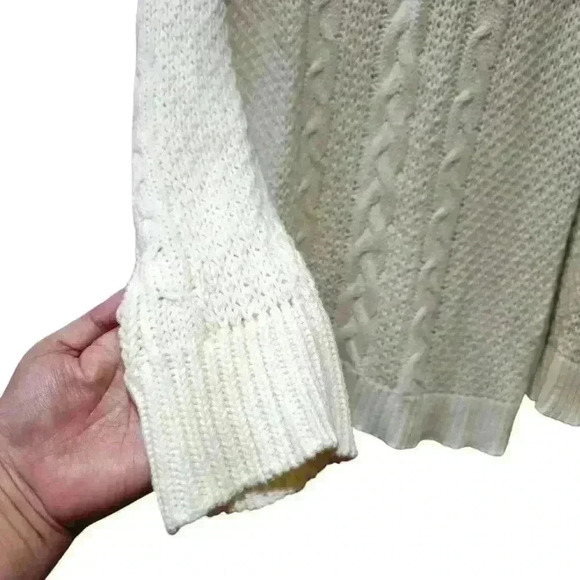 BB Dakota Women's Cable Knit Sweater Off White Color Size Large #029 - Picture 5 of 5